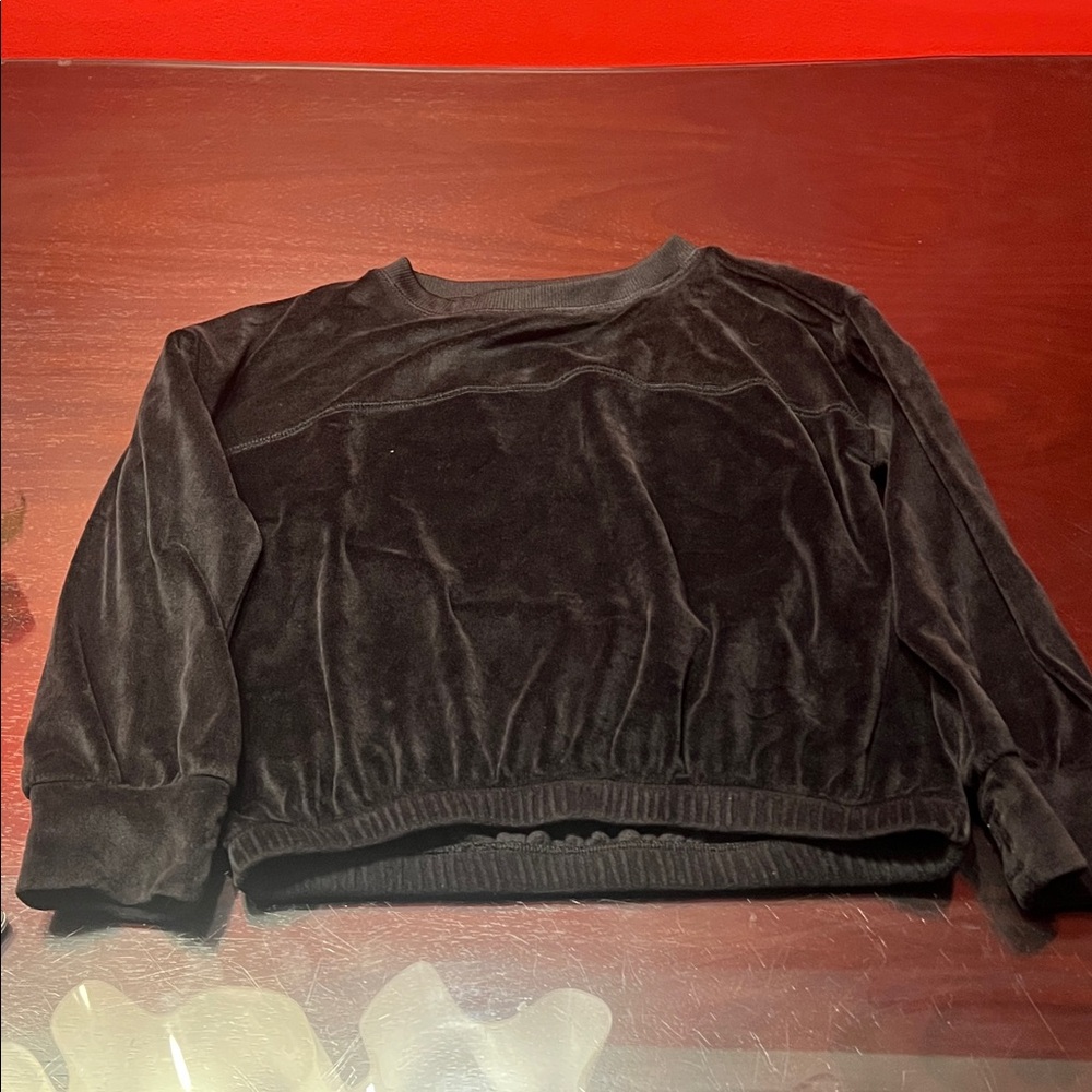 Zella Kids Black Velvet Sweatshirt